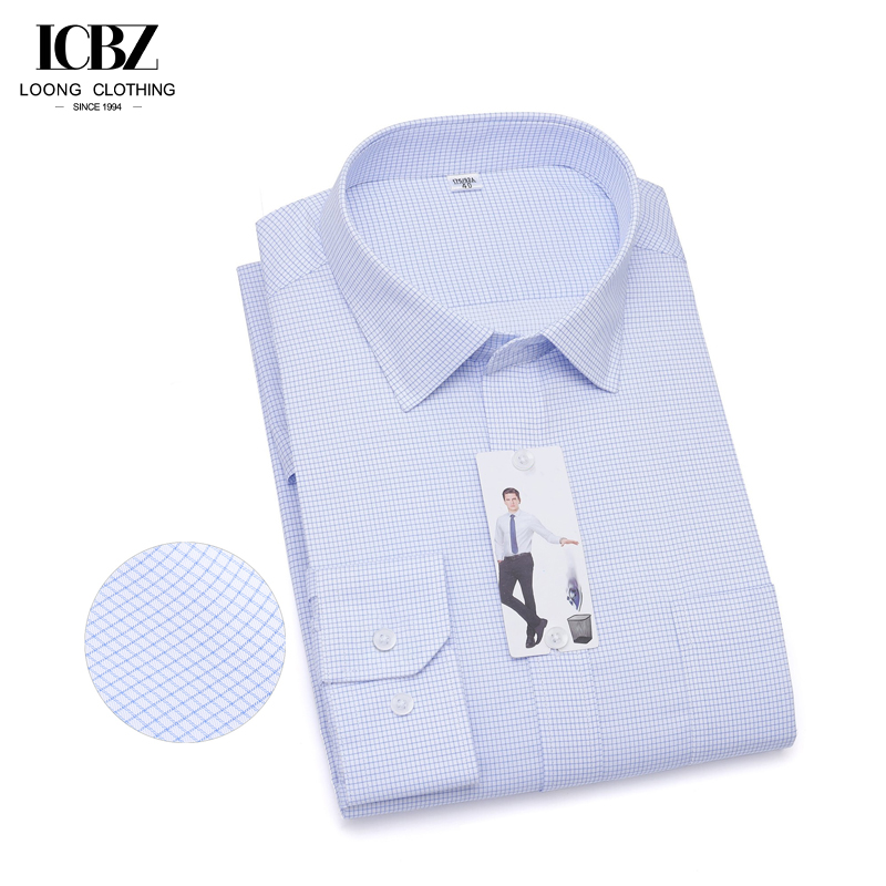 Men's Formal and Casual Wear Cotton No-Iron Long Sleeve Dress Shirt with Water Memory