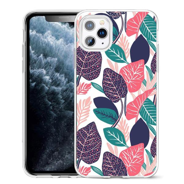 High Clear Camera Protection Phone Cases For Iphone 12 pro max Floral Leaf Pattern