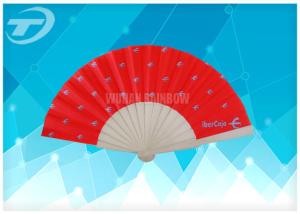 China Wooden Folding Hand Fans with Full Color Printed Fabric Heat Transfer printed factory