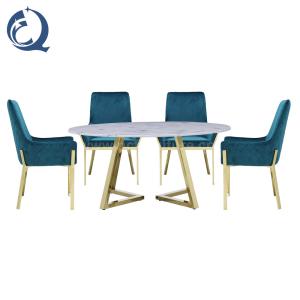 China Marble Top SS Dining Tables With Chairs 60&quot; Mid Century 0.41m3/pc factory