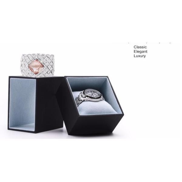 China Black Leatherette Paper watch boxes factory
