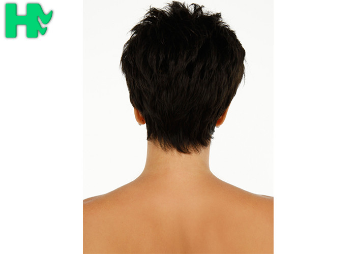 Natural Straight Wave Short Style Synthetic No Weft Full Hair Wig