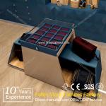 Wholesale custom floor wood bag display rack lesther display showcase for bag