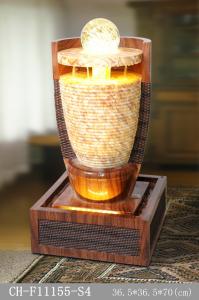 China Turning Ball Marble Effect Wood Rattan Garden Fountain factory