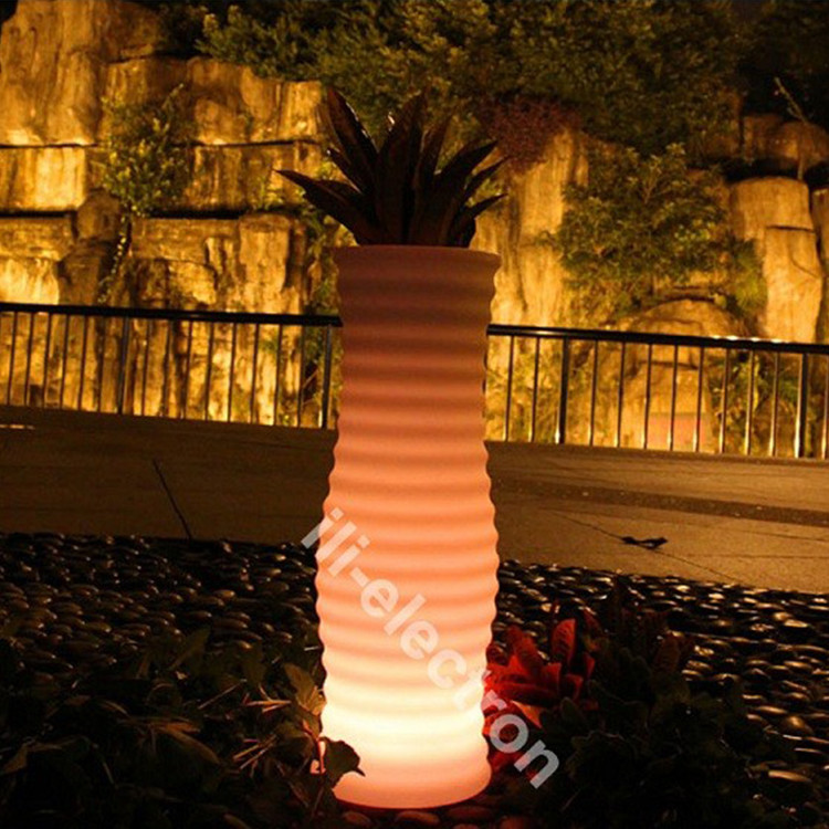 Remote Control LED Flower Pot , Decorative Illuminated Plant Pots For Home