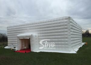 China 15x15 meters outdoor big white music party inflatable cube tent with 2 doors for events factory