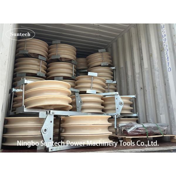 80kN OD 660mm Nylon Sheave Conductor Stringing Blocks For Transmission Line