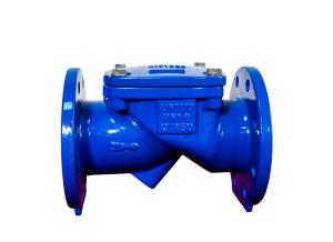 China Rubber Seat Silent Check Valve Cast Iron 45 DEG For Sewage factory