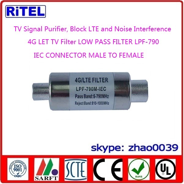 4G LTE TV FILTER LOW PASS FILTER LPF-790 For 4G Interference, TV signal purifier, IEC connector