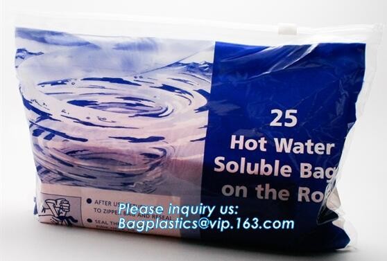 hospital disposable use pva material fabric water soluble plastic bag, Water