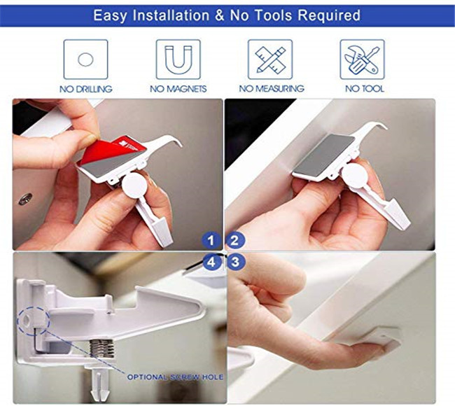 Strong Adhesive Child Safety Pressed Cabinet Lock Childproof Cabinet Locks Latches