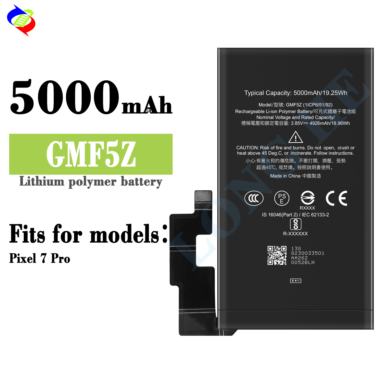 Rechargeable Batteries for Google Pixel 7 Pro Black GMF5Z Replacement Battery Genuine