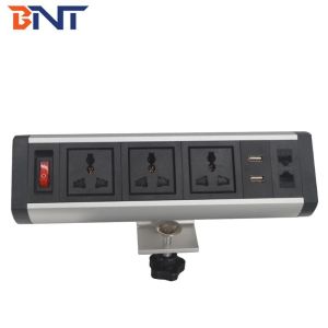 BNT office equipment smart automation office power strip with bracket on desk connector clamping on edge of the desk