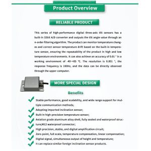 X Y Z Measurement UBTA-PLY RS422 Dual Axis Inclinometer Sensor With ODM Support