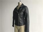 Levis Ladies' Black Pleather Biker Jacket Asymmetrical Zip Through LEDO1723