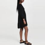 Ladies Gauze V Neck Dress for Women Puff Sleeve Clothing Manufacturers Rayon
