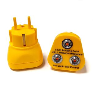 China EU Plug Type Antistatic Point ESD Grounding Plug 1MOhm Resistor on sale