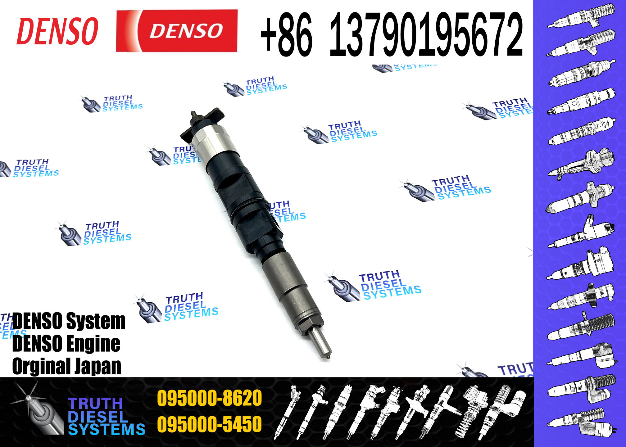 Fuel Injector Assembly 095000-8621 Diesel Engine Fuel Injector 095000-8620 For MITSUBISHI 6M60T ME306200 ME307085