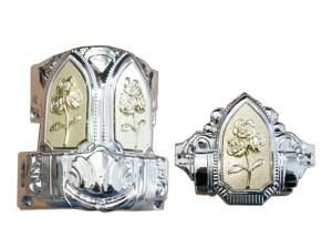 China Flower Decoration Coffin Corners / Casket Accessories Model 15#-F factory