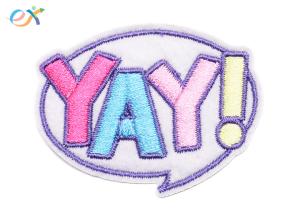 China Kids Cute Stock Embroidered Patches Iron On Backing Shape customized factory
