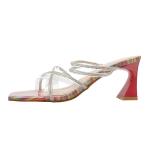 5569-3 Sexy Open-Toed High Heels Are Thin Rhinestone Cross Strap Sandals Thick