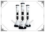 Black Helix Percolator Bongs splash guard Glass Beaker Hookah Bong 14'' Glass