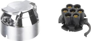 China Chorme Plated 7 Prong Trailer Plug Adapter Trailer Electrical Socket factory