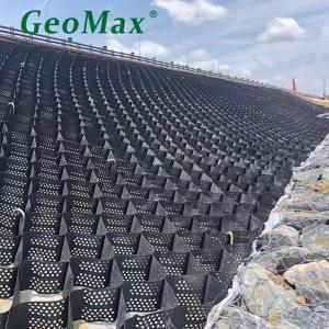 China Black HDPE Geocell 150mm Height 356mm Welding Space For Slope Revetments Landfill Lining Heavy Industrial factory