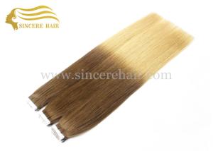 China Hot Selling 24 Inch Ombre Blonde Double Drawn Seamless Tape In Remy Human Hair Extensions for sale factory