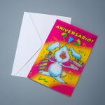 Custom high quality colorful greeting card embossing gold foil stamp thank you