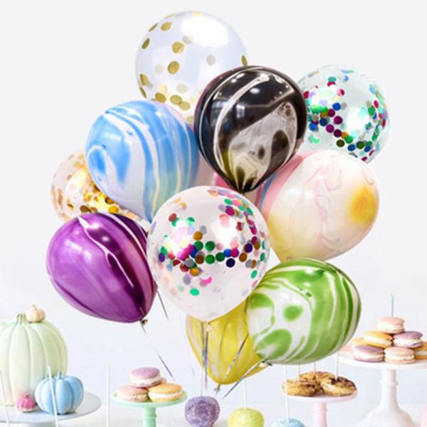 9pcs Colorful Wedding Valetine's Day Agate Marble Balloons Decoration Baby
