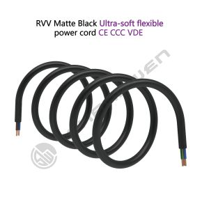 3*1.5mm² Black Power Cord CE CCC VDE RVV Power Cord 3 Core Flame Retardant H05RR