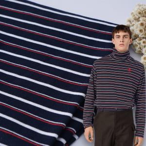 China Soft Double Knit Fabric Striped Breathable Washed Cotton Material For Pajamas factory