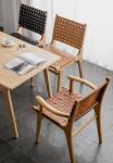 Two Years Guarantee Wooden Dining Chair with Solid Wood Frame and PU Leather
