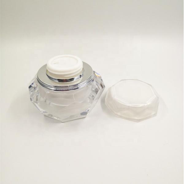 China Recyclable Acrylic Plastic 50ml Face Cream Jars Screen Printing factory