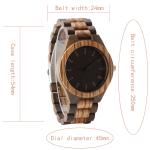 Wooden Strap Most Accurate Quartz Watch Oem Logo Handmade Round Case Shape