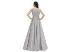 Grey Color Beading Muslim Evening Dress , Lace Middle East Prom Dress