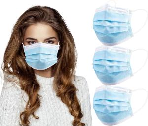 China Level Type II Flat Earloop 3 Ply Disposable Blue Face Mask with Soft Material factory