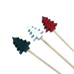 Christmas Tree Decorative Cocktail Picks Disposable Bamboo Garnish Sticks