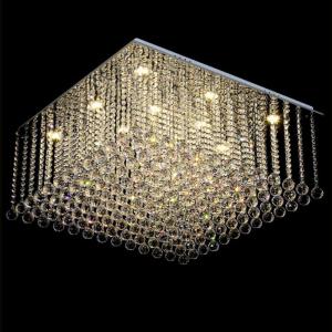 China Square Flush Mount Crystal Chandelier For Luxury Living Room Crystal Chandeliers(WH-CA-95) factory