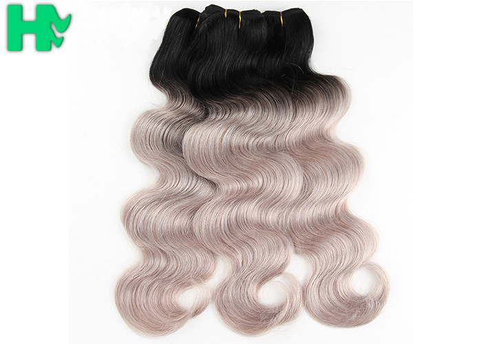 16 Inch Brazillian Human Remy Hair Extensions , Black Body Wave Hair