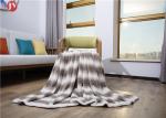 Printed Brushed Fake Animal Fur Blankets , Faux Chinchilla Blanket Rectangular
