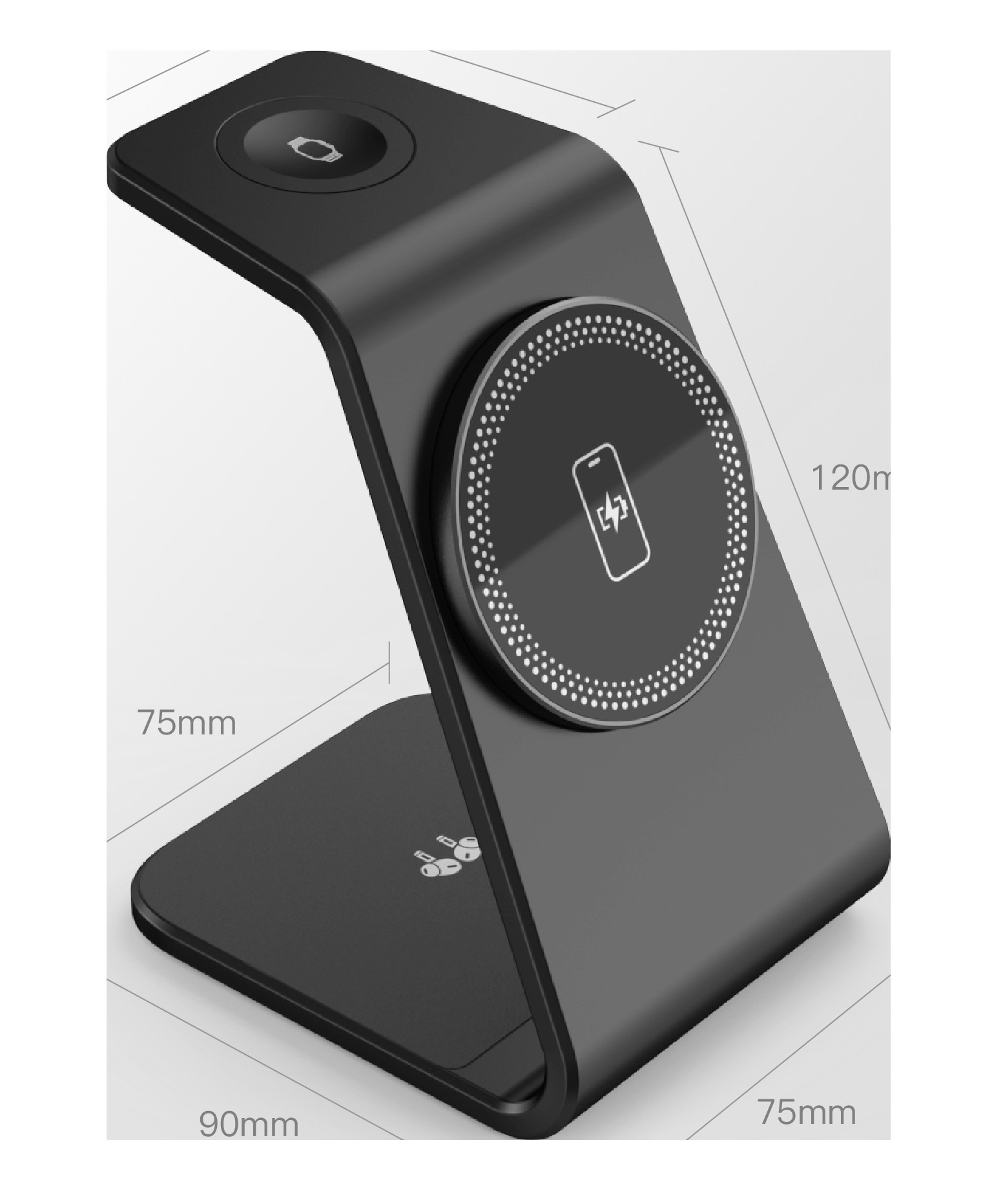 OEM ODM 3 In 1 Wireless Charger Type C Multi Color With 10W Power 5W Watch Output