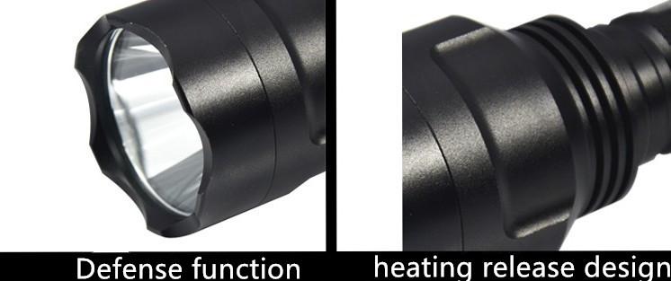 18650 Rechareable CREE C8 XML-T6 High Power 1200 Lumens LED Flashlight with 5 Modes