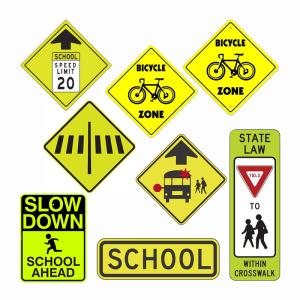 China Reflective Sticker Aluminum Custom School Zone Signs Customized Thickness Shape factory