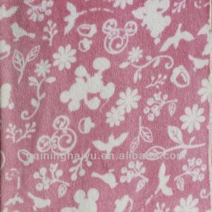 China 100%polyester birds printed velboa fabric uesd for toys factory