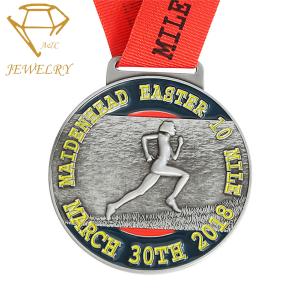 China High Polishing Round Enameled Personalised Running Medals factory