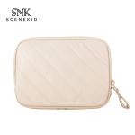 Double Zipper Pink PU Leather Square Travel Makeup Bag