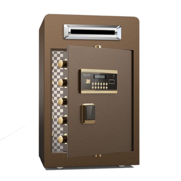 China Brown Drop Slot Under Counter Security Safe Box Electronic Digital Coin Deposit Safes factory