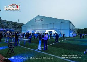 China 50m Width Huge Aluminum Frame Tent 10m Eave Height Glass Doors For Outdoor Event factory